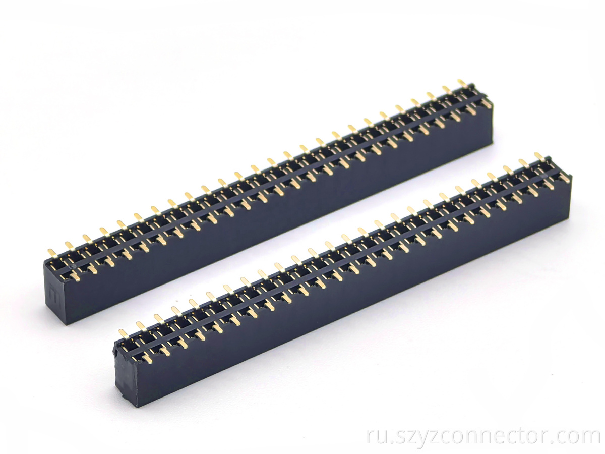 Разъем заголовка с внутренней резьбой 2,54 мм, двухрядный SMT H: 8,5 мм U-тип 2 * 26P 2.54mm Pitch Female Header Connector Dual Row SMT H:8.5mm U-Type 2*26P